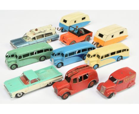 Dinky Toys Unboxed Group Of 10 To Include - Land Rover - Orange, "Ambulance" - Metallic blue and cream, EL Camino Pick-Up - T