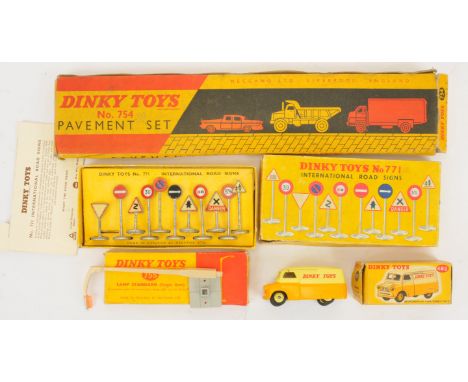 Dinky Toys Group To Include - 482 Bedford van "Dinky Toys" - Two-Tone yellow - Good including (grubby) yellow and red carded 