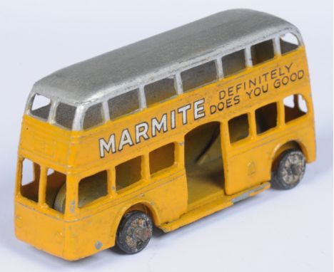 Dinky Toys Pre-War 29a Motor "Marmite" Bus - Yellow body with silver upper and roof - Overall Fair to Good bright example See