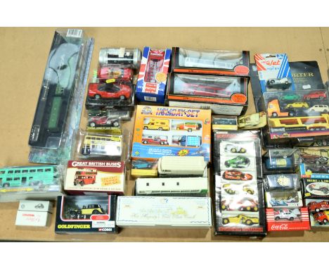 A Large Boxed Group To Include - Matchbox Convoy Series "Indy 500", Corgi "James Bond", Schuco Mercedes Coach plus others - c