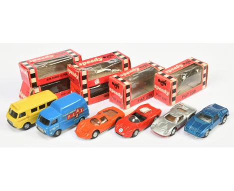 Mercury Small Scale (Speedy) Group Of 6 To Include - Fiat Van - Blue, Ford Gt - Silver, Mercedes C111 - blue plus others cond
