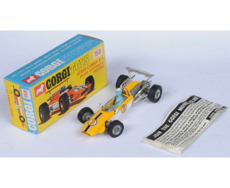 Corgi Toys 159 Cooper-Maserati Formula 1 Racing Car - Two-Tone yellow, white, black and white racing No. 3 labels, cast hubs 