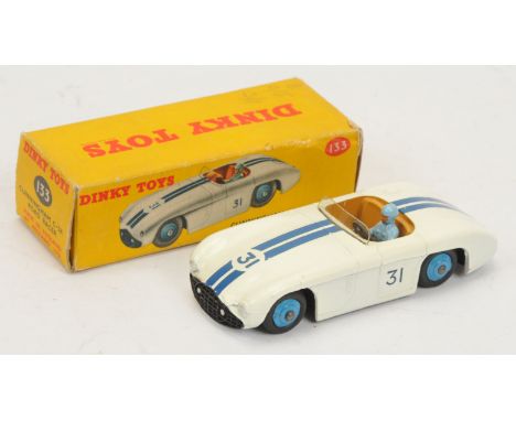 Dinky Toys 133 Cunningham C5R Racer - Off white body with blue racing No,31 stripes, tan interior with light blue figure driv
