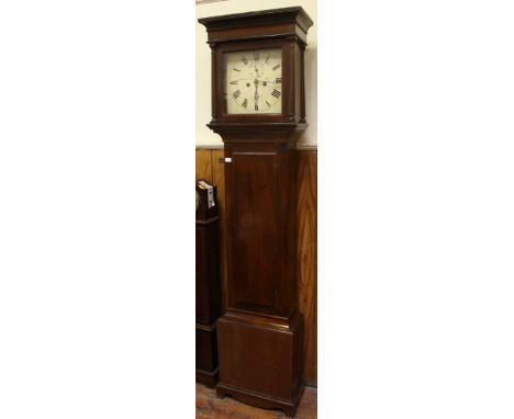 A 19th Century mahogany eight-day longcase clock by James Hounsom of Liss, the dial with Roman numerals denoting hours and th