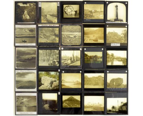 Magic lantern slides and glass negatives. United Kingdom and Europe, mainly Derbyshire and Scotland, to include Stanton Moor,