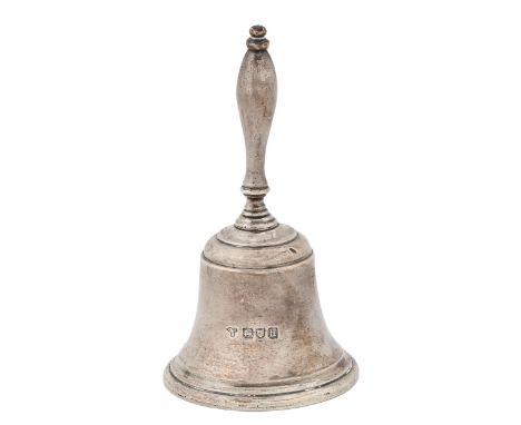 An Edwardian silver table bell, with baluster handle, clapper, 12cm h, by Holland Aldwinckle &amp; Slater, London 1903, 8ozs 