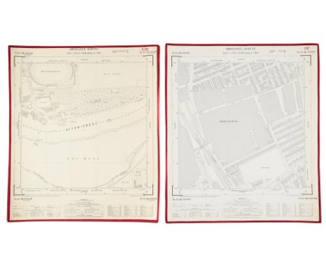 Ordnance Survey, 1952 - 4 Editions.&nbsp;1:1250 scale plans of Nottingham, approximately 280 sheets edged in pink cotton tape