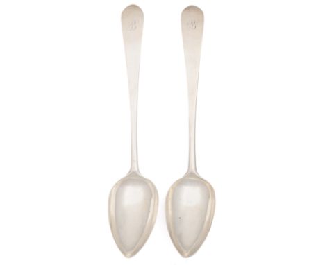 Greenock Silver.&nbsp; A pair of Scottish Provincial tablespoons, Pointed Old English pattern, initialled B, maker WC of Gree