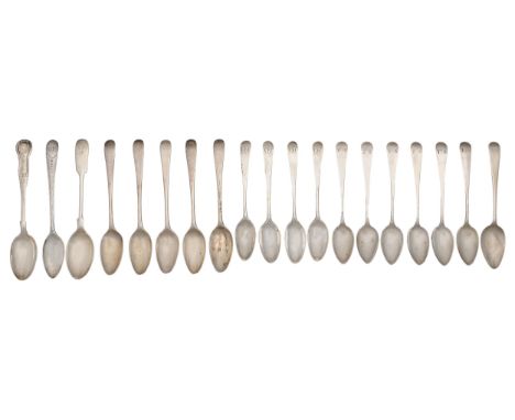 Miscellaneous, mainly George III,&nbsp; silver teaspoons,&nbsp; including a bright cut example, various assay offices, 9ozs 9