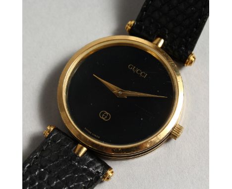 Gucci gold outlet watch black face