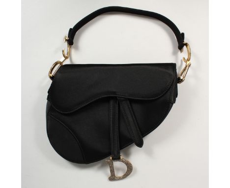 A CHRISTIAN DIOR SADDLEBAG SILK HANDBAG