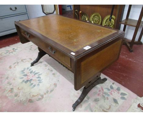 Reproduction leather-topped sofa table