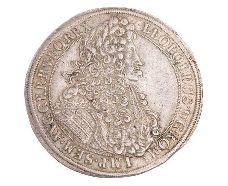 RDR Habsburg - Taler 1705, Leopold I "FN", Münzmeister Frank Nowak, Breslau), 27,7 Gramm, leicht gewellt, Rand möglicherweise