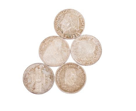 BRD Top 5 - 5 x 5 DM 1952 - 1964 Davon 1 x 5 Mark 'Germanisches Museum', 1952 D, vz+ mit wz. Kratzer; 1 x 5 Mark 'Friedrich S
