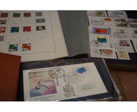 A Brown West German First Day Cover Album plus a partially filled DAVO Album (BRD II) and a Stock book containing loose stamp