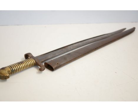French chassepot inscribed to blade with metal scabbard 