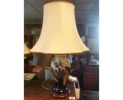 Moorcroft Pottery Floral Lamp - 61cm high inc shade