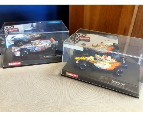 Pair of F1 Carrera McLaren Lewis Hamilton &amp; Renault Fernando Alonso Model Cars