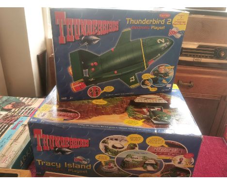 Pair of Thunderbirds Boxed Model Toy Sets inc Thunderbird 2 &amp; Tracy Island