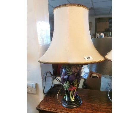 Moorcroft Pottery Floral Lamp - 58cm high inc shade