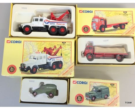 3 c Die cast Corgi cars to  include BRS Scammell Contractor Wrecker 17901,  BRS 4 wheel platform lorry  09601 and BRS Morris 