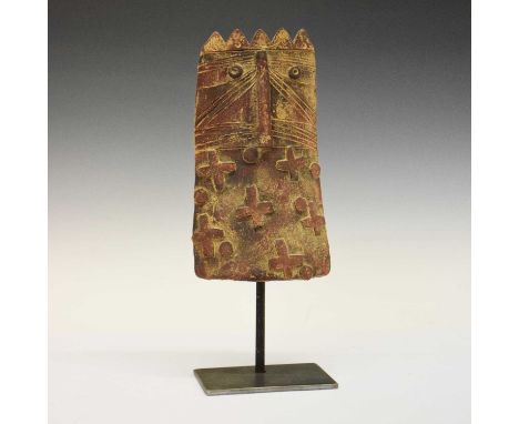 John Maltby (1936-2020) - Ancient King, stoneware, signed to the reverse with artist's lozenge, raised on steel stand, 37cm h