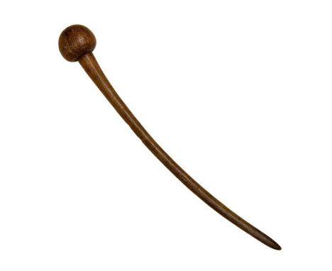 (Y) South African Nguni (Zulu) Rhinoceros horn prestige Knobkerrie or sceptre, probably circa 1900, with typical ball pommel 