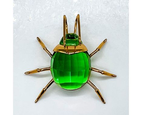 Part of the Swarovski Crystal Paradise collection. A stunning Peridot crystal beetle with gold plated 925 sterling silver acc