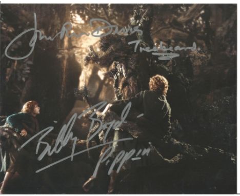 Billy Boyd and John Rhys Davies signed 10x8 colour photo from Lord of the Rings. Good Condition. All signed pieces come with 