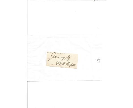 Sir William Howard Russell small signature clipping. He was an Irish reporter with The Times, and is considered to have been 