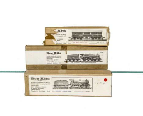 TT Gauge part and unmade Bec kits,  LMS 2P Locomotive kit, unmade together with 3mm Scale Model Railways Motor and Driving wh