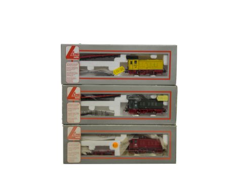 Lima HO Gauge DB Class 270 Diesel Shunters, 208229 Deutsche Bundespost yellow, 208140 DB red 270 038-3, 208138 DB green V20 0