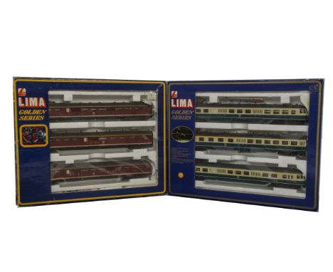 Lima Golden Series HO Gauge DB EMU Train Packs,  14980 DB maroon 3-Car set and 149801 DB blue and cream 3-Car set, both in or
