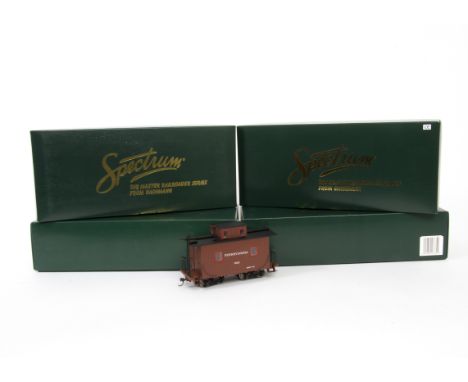 On30 Scale Spectrum Freight Cars, a boxed group of five, comprising, Pennsylvania Railway, No 27714 Caboose, with lit interio