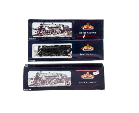 Bachmann Locomotives and Tenders, a boxed trio of Standard Class Locomotives, comprising 32-502, 5MT 73082 'Camelot' in BR bl