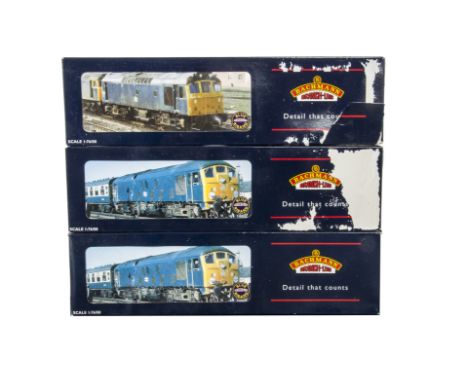 Bachmann Locomotives, a boxed trio of Diesel Locomotives comprising, 32-427, Class 24 D5085 in BR two tone green, 32-403 Clas