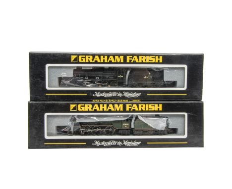 Graham Farish By Bachmann N Gauge Locomotives and Tenders, a duo of BR late-crest models, comprising No 372-151, 8F 48045 in 