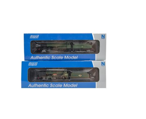 Dapol N Gauge Locomotives and Tenders, a duo of  models in green livery, comprising, 2S-009-002, 2892, 2884 Class 2-8-0 GWR L