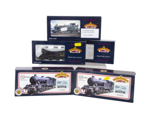 Bachmann Locomotives, a boxed group of five Tank Locomotives, comprising, 32-136, 4575 Prairie 5555 in GWR green, 32-201, Pan