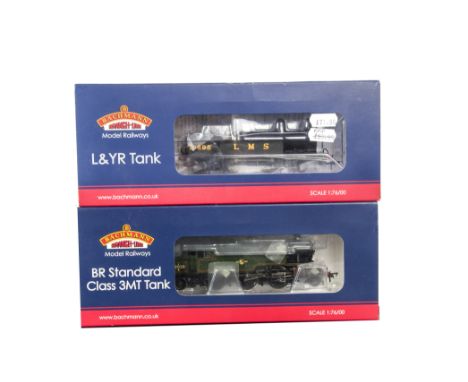 Bachmann Branchline Locomotives, a boxed duo of Tank Locomotives comprising, 31-165, L&amp;YR 2-4-2 10695 in LMS black and 31