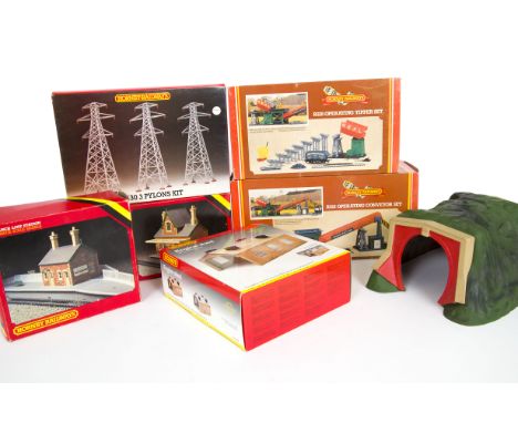 Hornby (China Margate and W Germany)  00 Gauge boxed Accessories, including R8004 Engine Shed (2, China), R657 Girder Bridge 