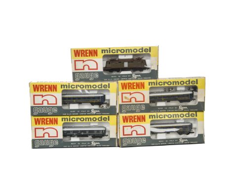 Wrenn Micromodel by Lima N Gauge Locomotives and Coaches, a mostly boxed collection comprising boxed  202, Italian Electric L