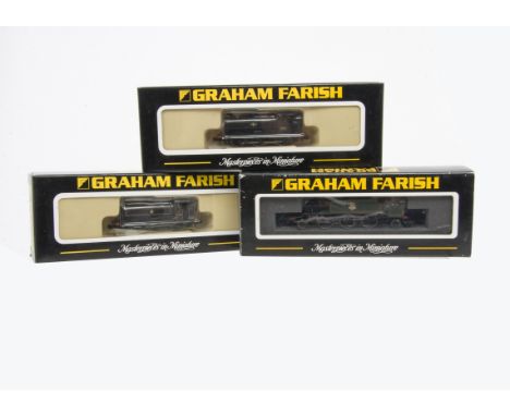 Graham Farish By Bachmann N Gauge Locomotives, a trio of BR Tank Locomotive models, comprising, No 371975 61XX Prairie 6135 i