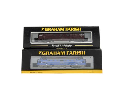 Graham Farish By Bachmann N Gauge Locomotives, a duo of Diesel models, comprising No 372-920, Deltic Prototype DP1 preserved 