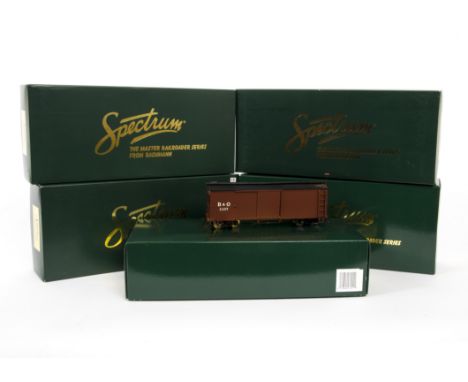 On30 Scale Spectrum Freight Cars, a boxed group of six, comprising Baltimore and Ohio No 27712 Caboose (with lit interior) an
