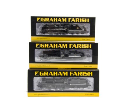 Graham Farish By Bachmann N Gauge Locomotives and Tenders, a trio of BR models in black livery, comprising No 372-626, Ivatt 