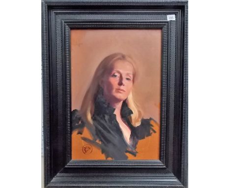 J.TORRENTS LLADRO, Head and shoulders portrait of a woman with blond hair, Oil on Canvas, Monogrammed, 53cm x 36cm