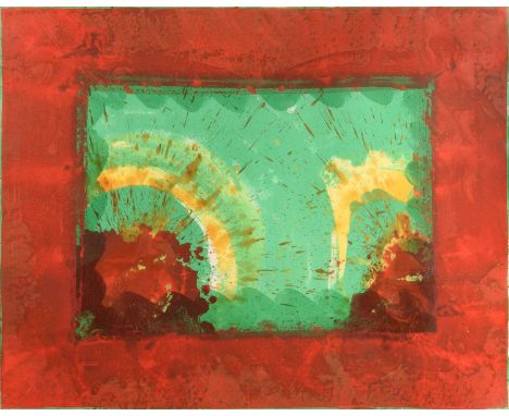 Howard Hodgkin (British 1923-2017) "Monsoon"  Initialled, dated '87 and numbered 33/85 in pencil, with blind stamp, hand embe