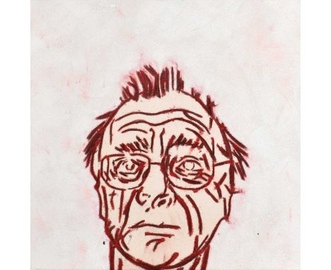 Tony Bevan R.A. (British 1951-) Study for the head of Alfred Brendel  Signed on verso, acrylic, pigment and charcoal on canva