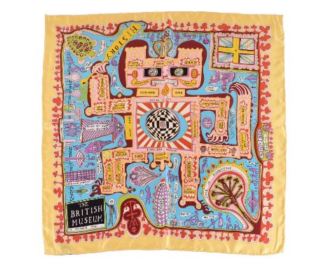 Sir Grayson Perry O.B.E., R.A. (British 1960-) "The British Museum - A Personal Map" Scarf Printed on pure silk, 2011, produc